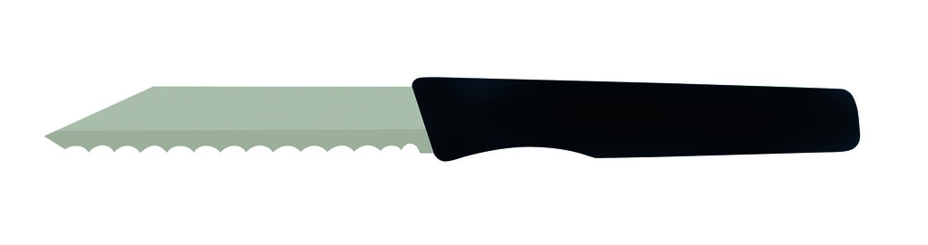 Brötchenmesser aus Bandstahl, 185 mm, schwarz