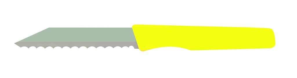 Brötchenmesser aus Bandstahl, 185 mm, gelber Griff