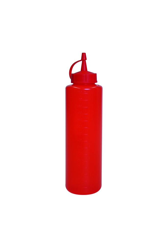 Quetschflasche aus PP, Höhe 265 mm, Ø 72 mm, rot