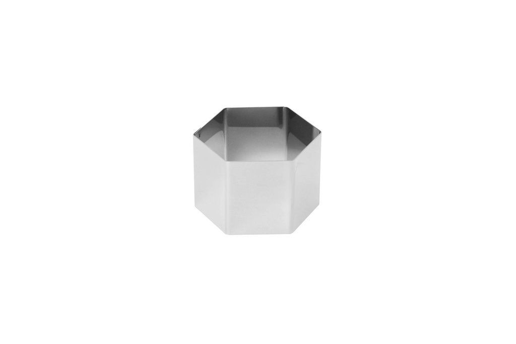 Dessertring aus Edelstahl, 54 mm, Mini Sechseck