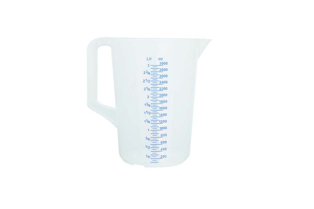 Meßbecher aus Polypropylen, 3 l, natur