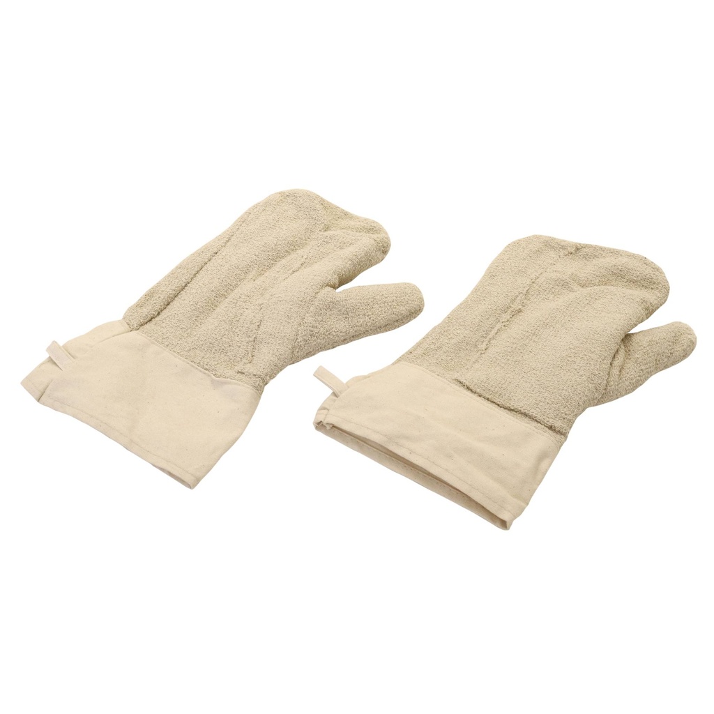 Backhandschuhe aus Henkelplüsch, 340 mm, natur
