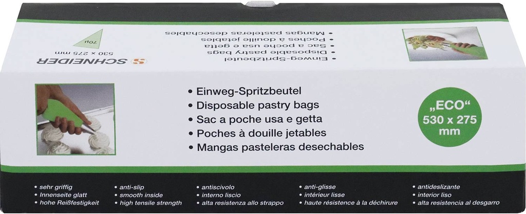 Einweg-Spritzbeutel aus Polyethylen, 530 x 275 mm, grün