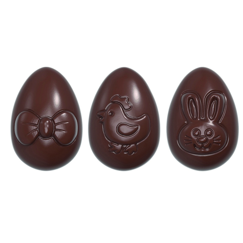 Schokoladen Form aus Polycarbonat, 32,5 x 22,5 mm, 3 Figuren