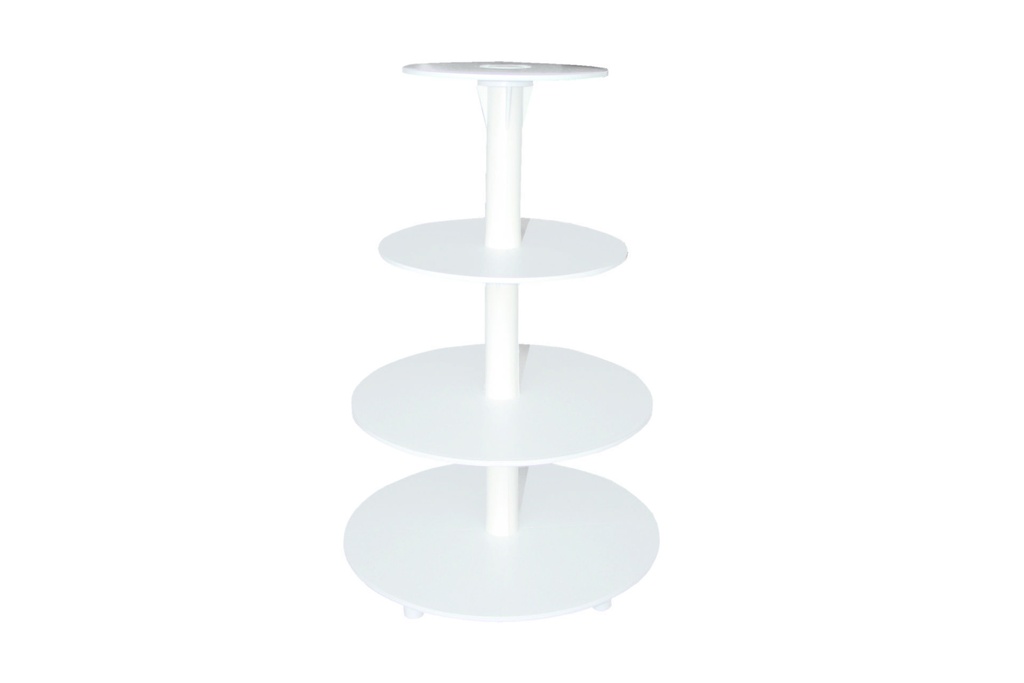 Etagen-Tortenständer aus Polystyrol, Ø 200-340 mm, weiß, 4-teilig