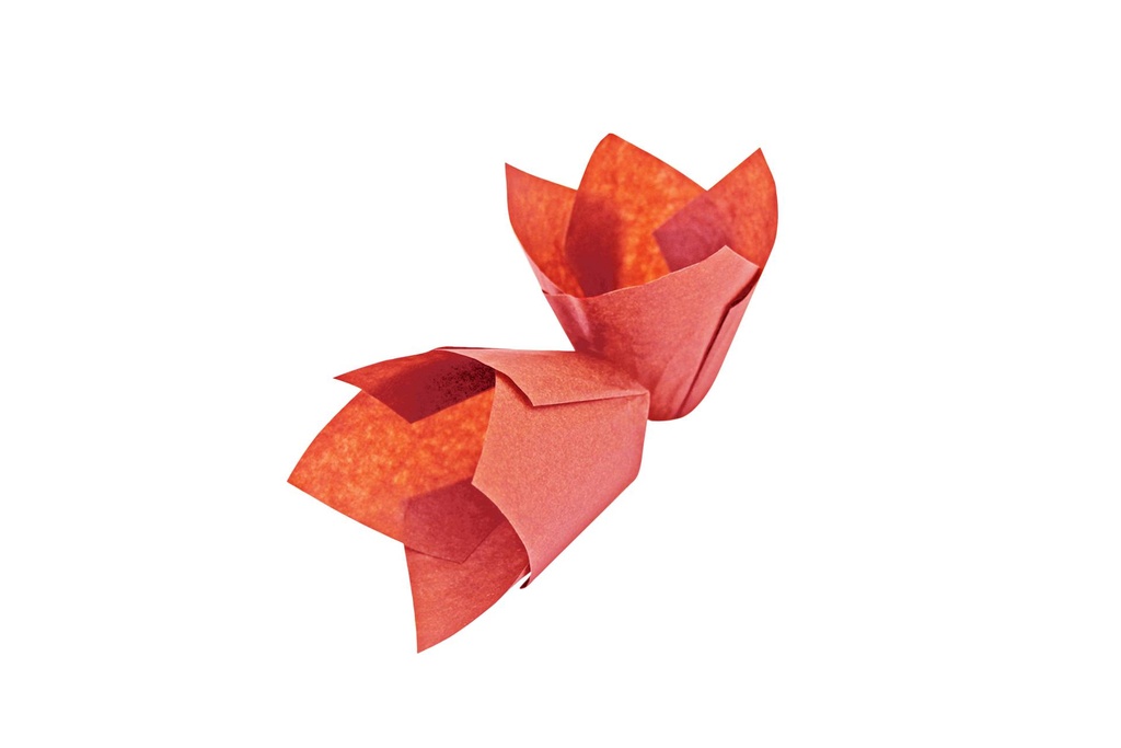 Muffinform Tulpe, rot, Ø 50 mm, 55 mm