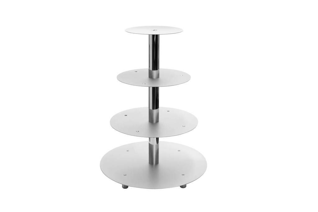Etagen-Tortenständer aus Aluminium, 4-teilig, silber