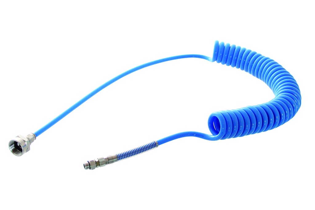 PU-Spiralschlauch aus Polyurethan, blau, 300 – 400 cm