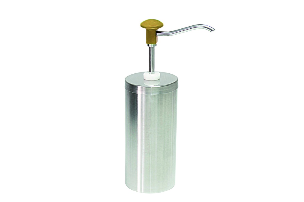 Druckknopf Dosierspender aus Edelstahl, Ø 120 mm, gelb