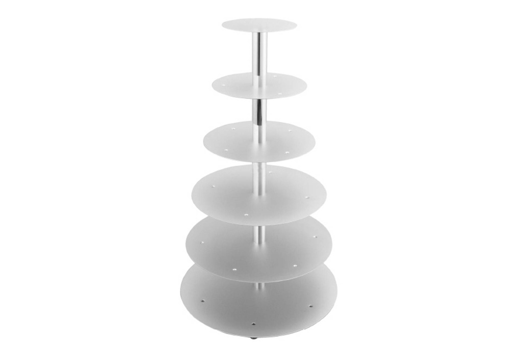 Etagen-Tortenständer aus Aluminium, 6-teilig, silber