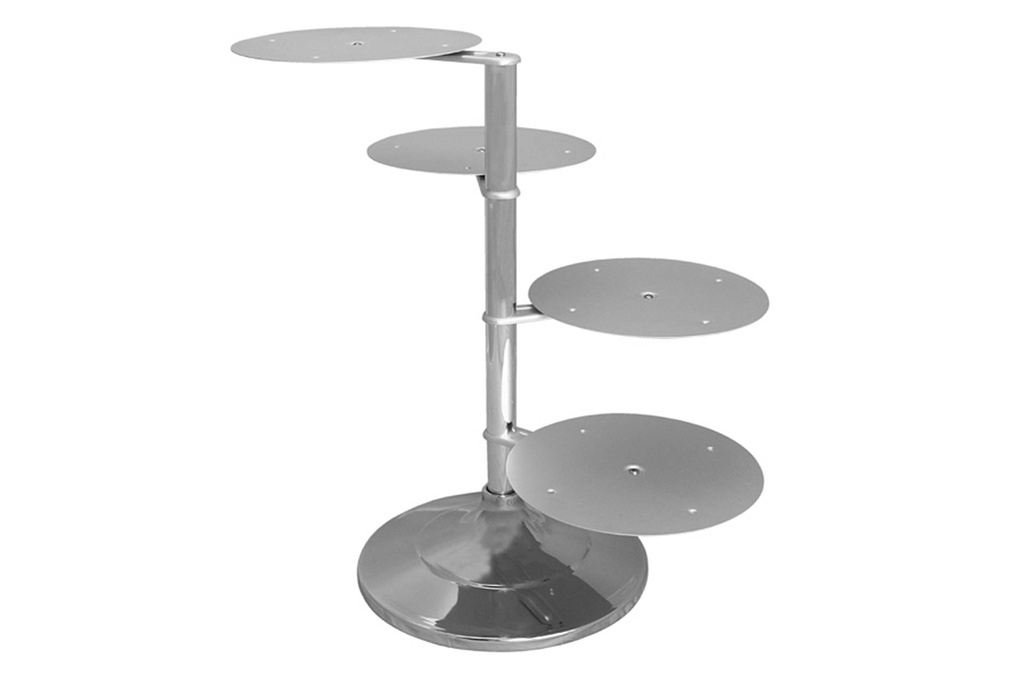 Etagen-Tortenständer aus Aluminium, 4-teilig, silber