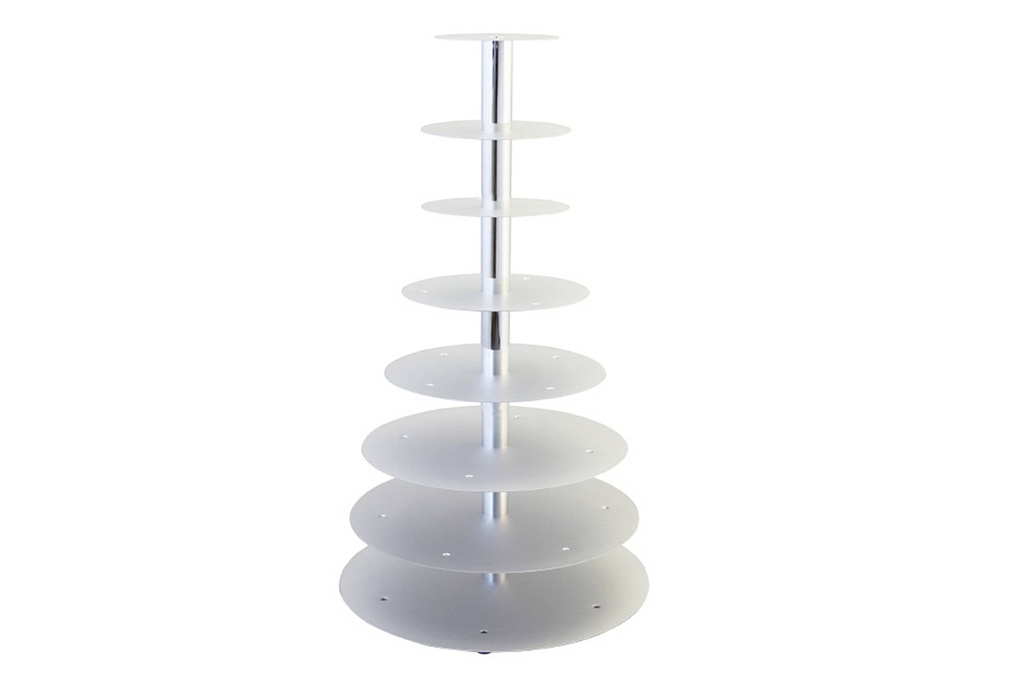 Etagen-Tortenständer aus Aluminium, 8-teilig, silber