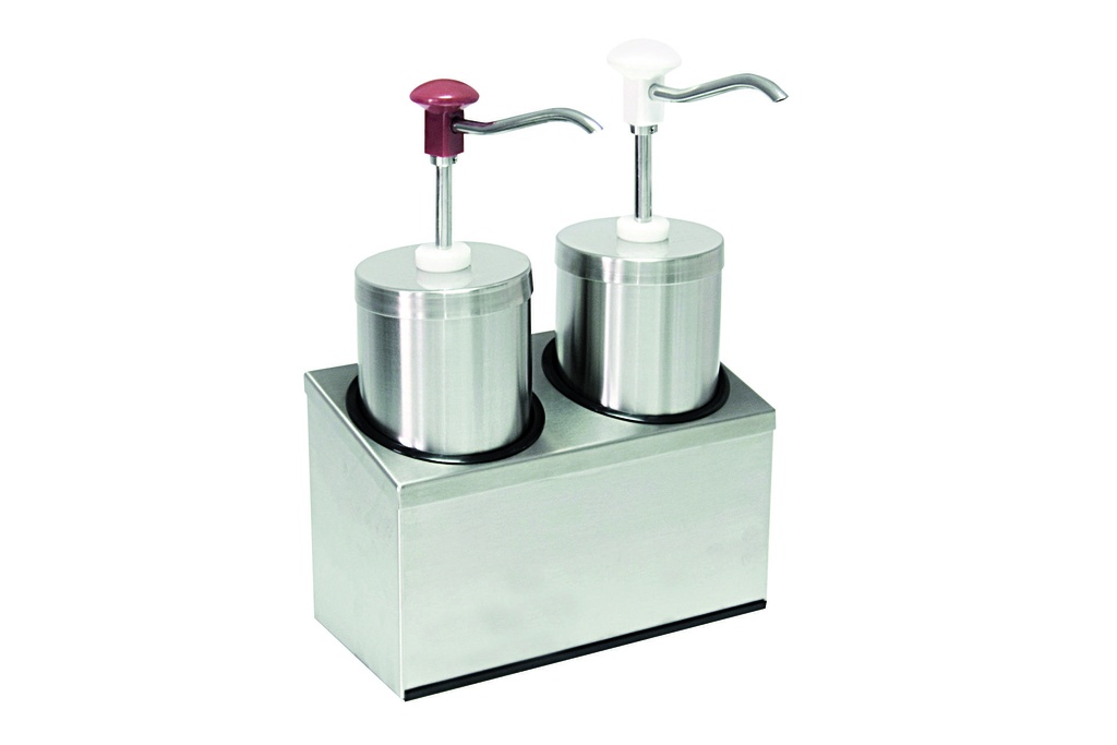Druckknopf Dosierspender aus Edelstahl, 2 x 2 Liter