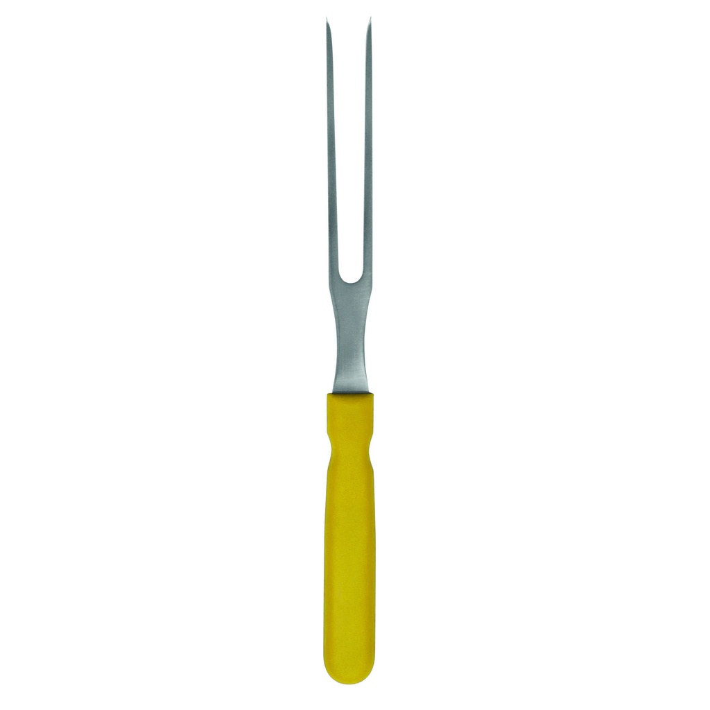 Wurstgabel aus Edelstahl und Polypropylen, 245 mm, gelb