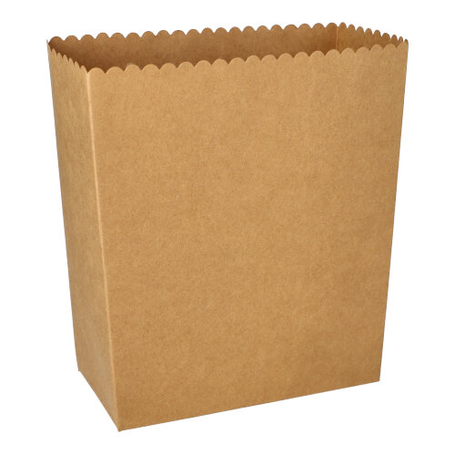 10 x 50 Popcorn-Boxen Pappe "pure" eckig 2400 ml 19,2 cm x 15,8 cm x 8 cm braun groß