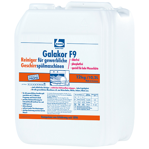 12 kg "Dr. Becher" Galakor F9 Geschirrreiniger 10 l für gewerbliche Geschirrspülmaschinen