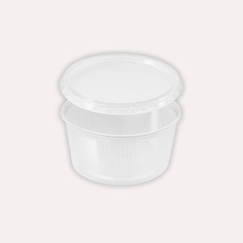 Feinkostbecher rund 250 ml – inkl. Deckel im Kombipack
