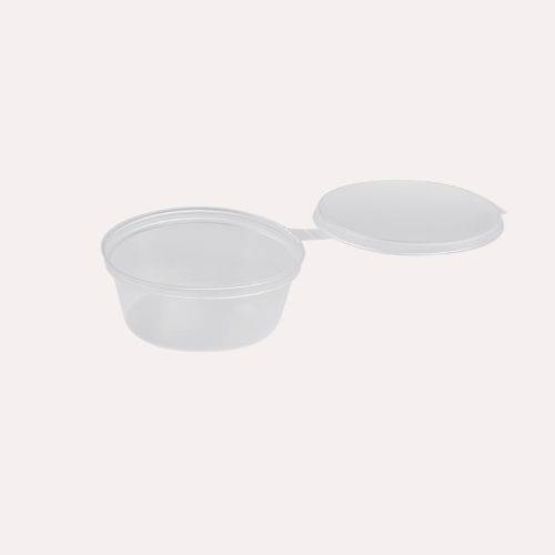 Dressingbecher 60 ml mit anhängendem Deckel – 100 Stück (PP)