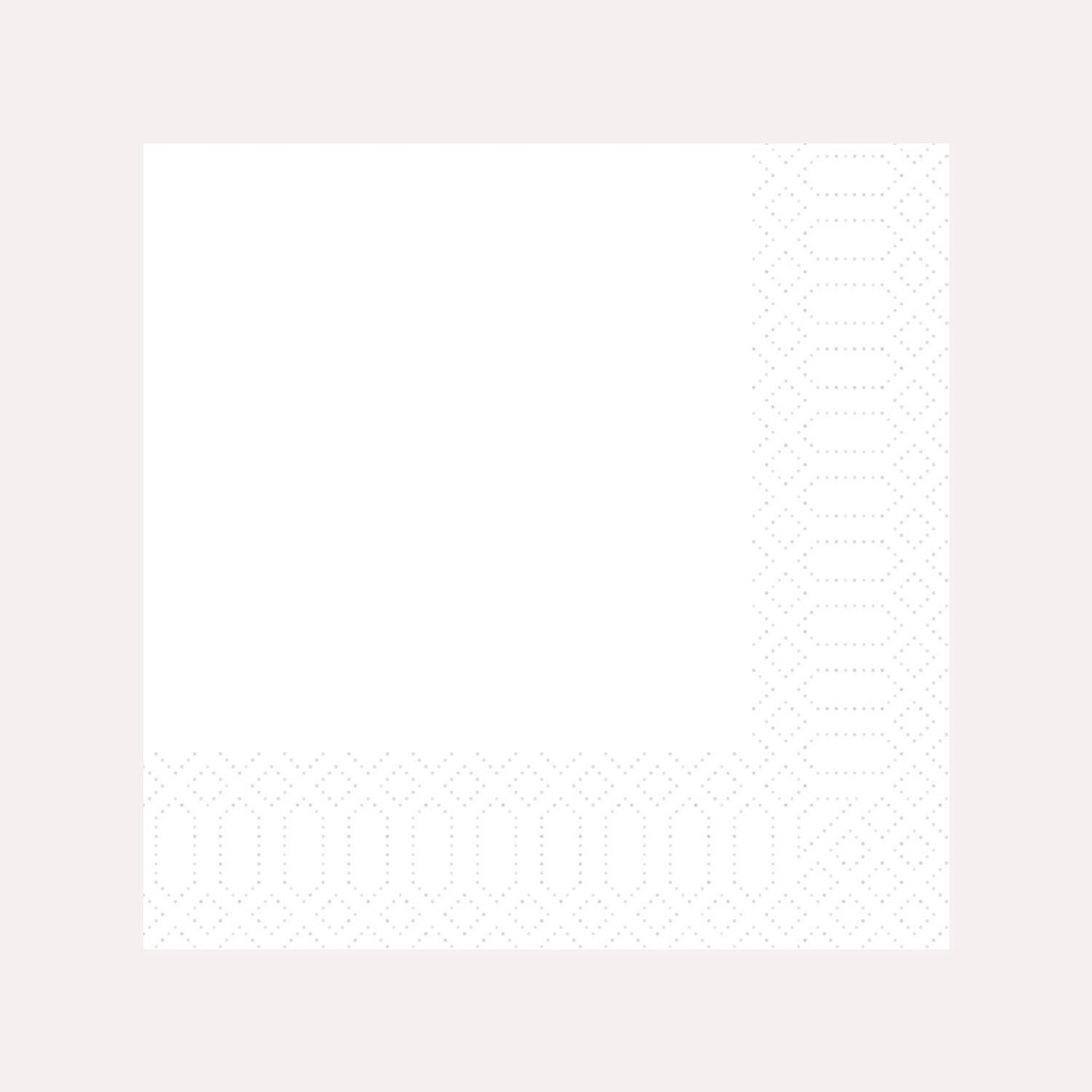 Zelltuchserviette 40x40 cm, 3-lagig, weiß, 1/4 Falz