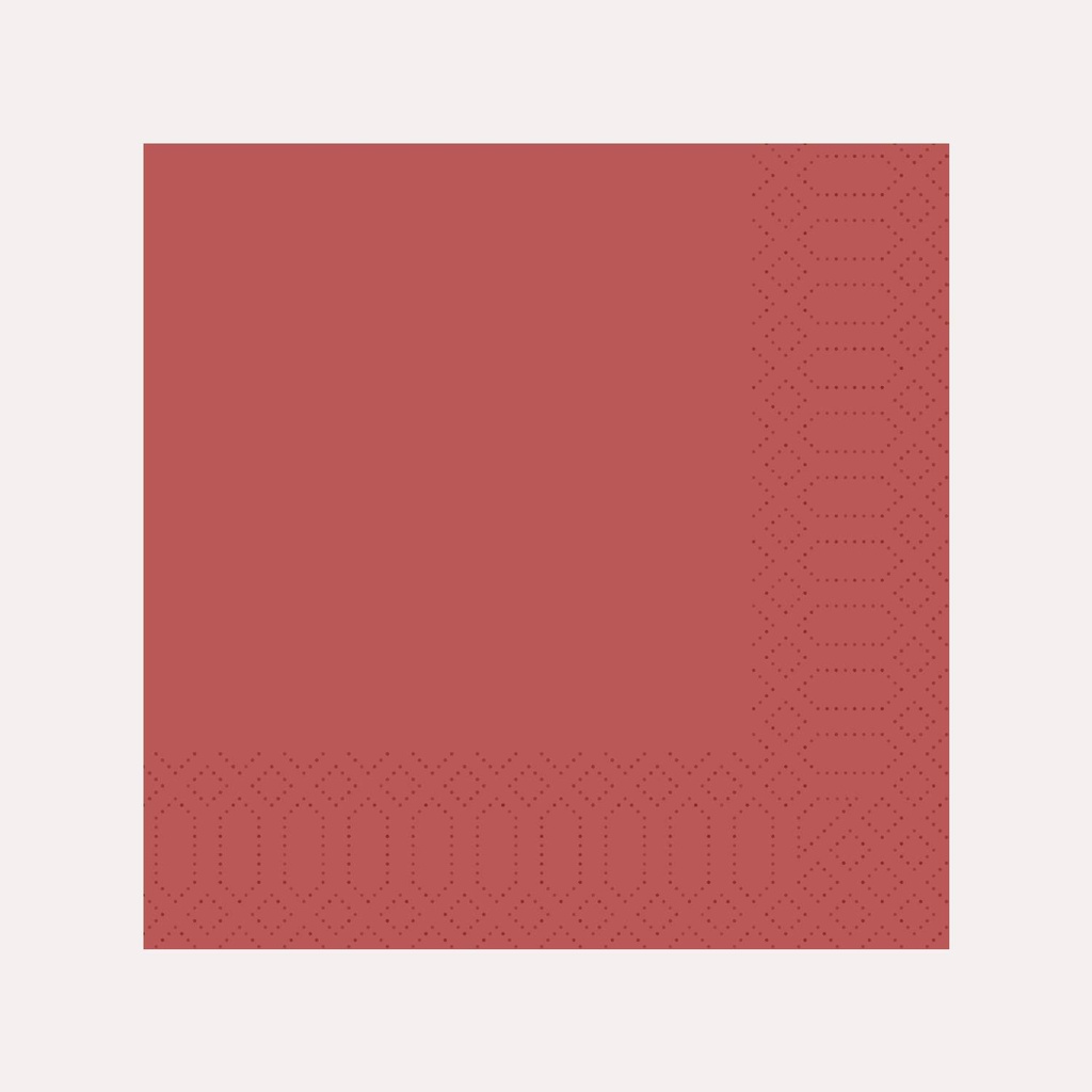 Zelltuchserviette 33x33 cm, 3-lagig, bordeaux, 1/4 Falz