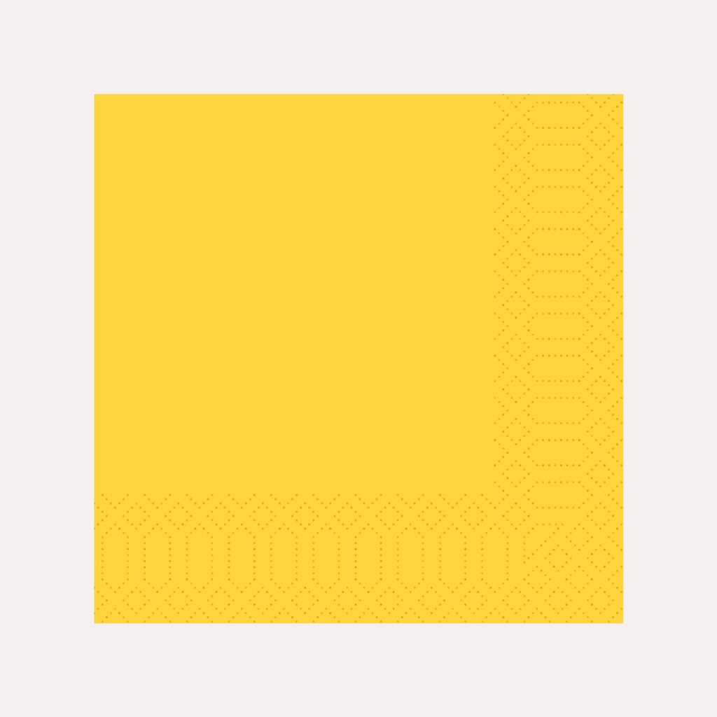 Zelltuchserviette 33x33 cm, 3-lagig, gelb, 1/4 Falz