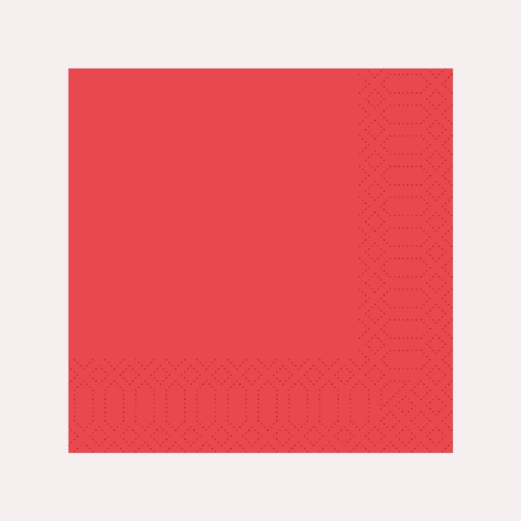 Zelltuchserviette 33x33 cm, 3-lagig, rot, 1/4 Falz