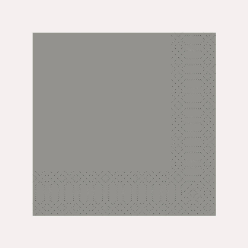 Zelltuchserviette 33x33 cm, 3-lagig, grau, 1/4 Falz