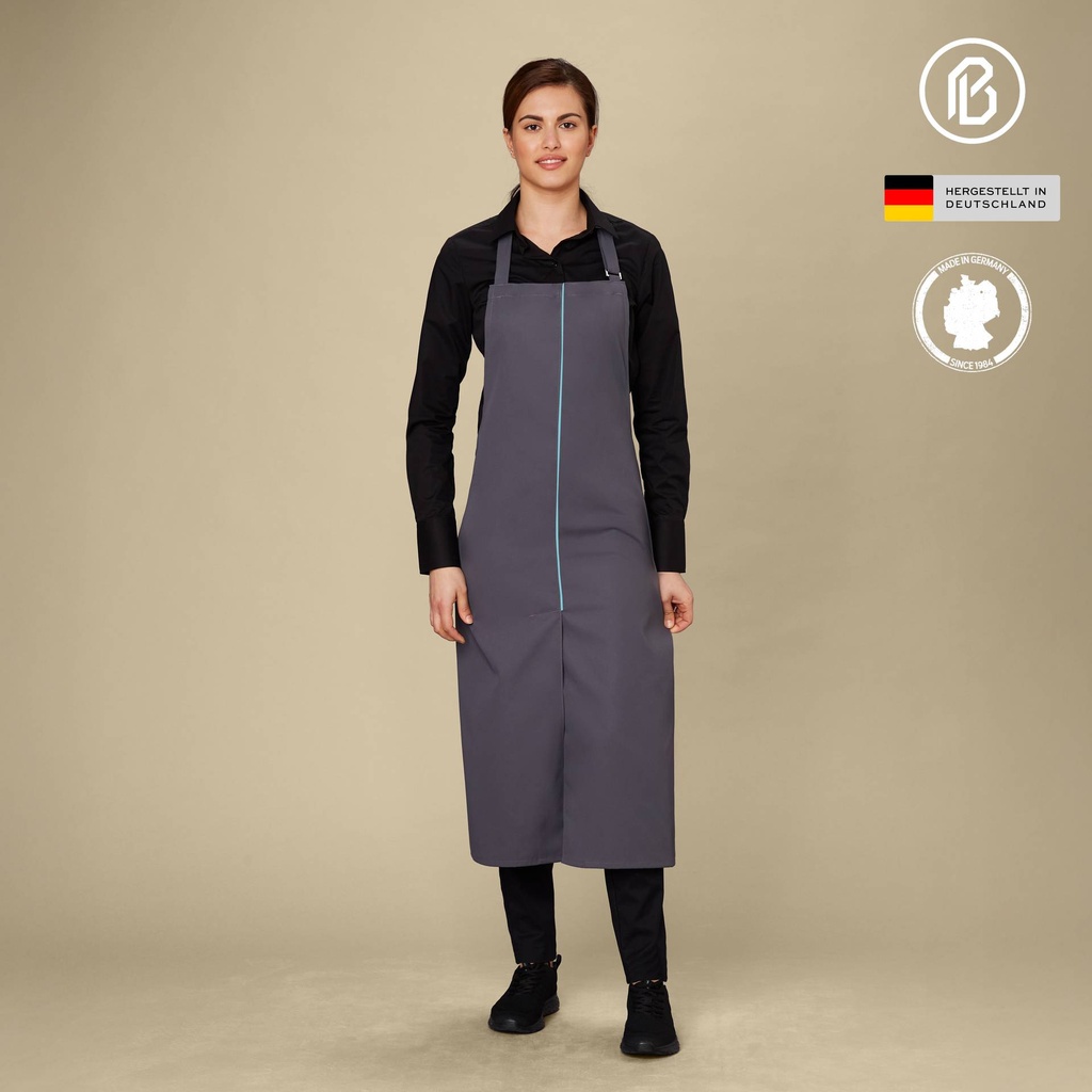 Schlitz-Latzschürze, paspeliert