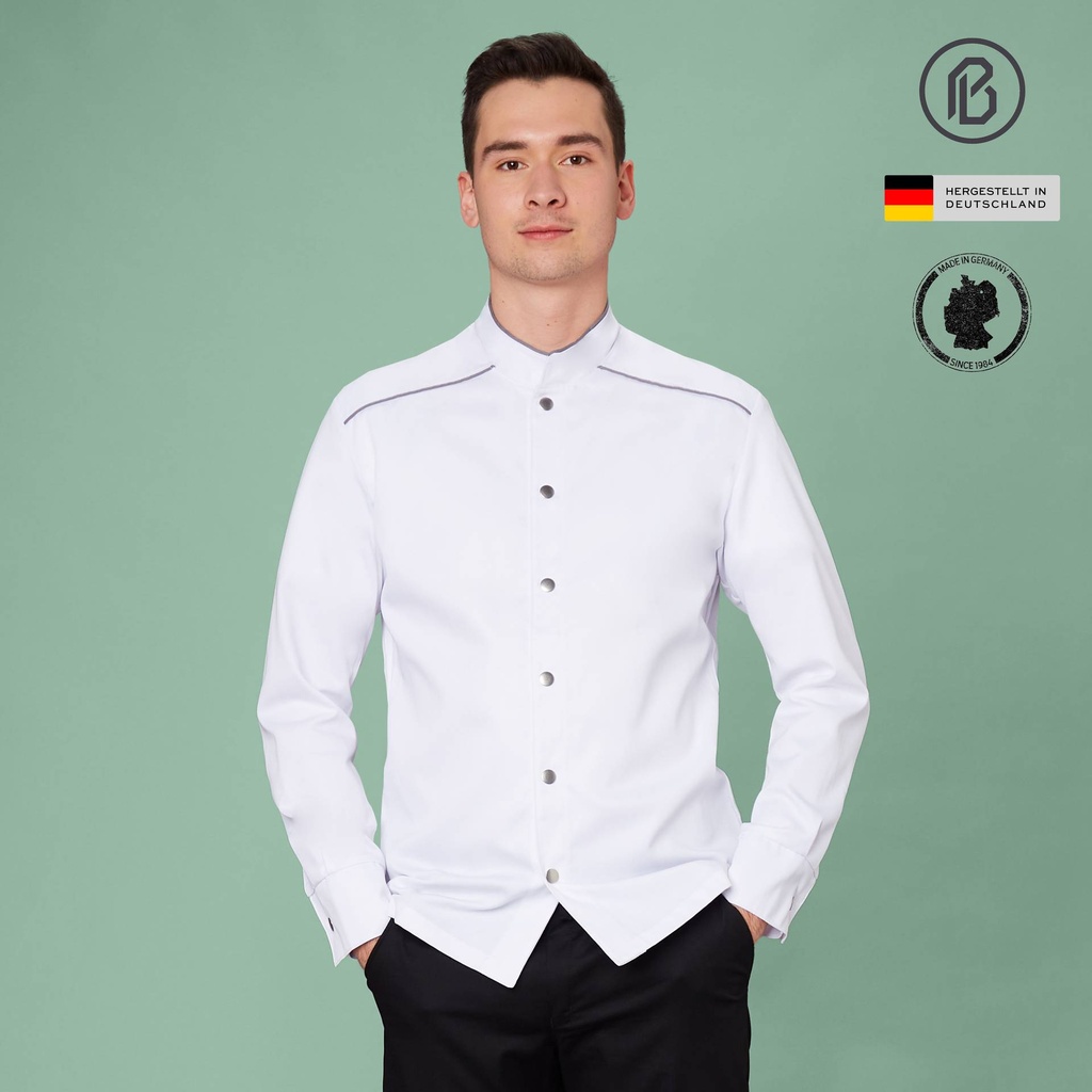 Facile-Henry, weiße Herren-Kochjacke