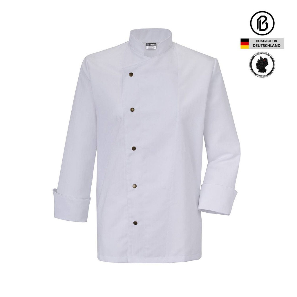 Kochjacke Blanco-Antonia weiß/weiß-Satinstreifen