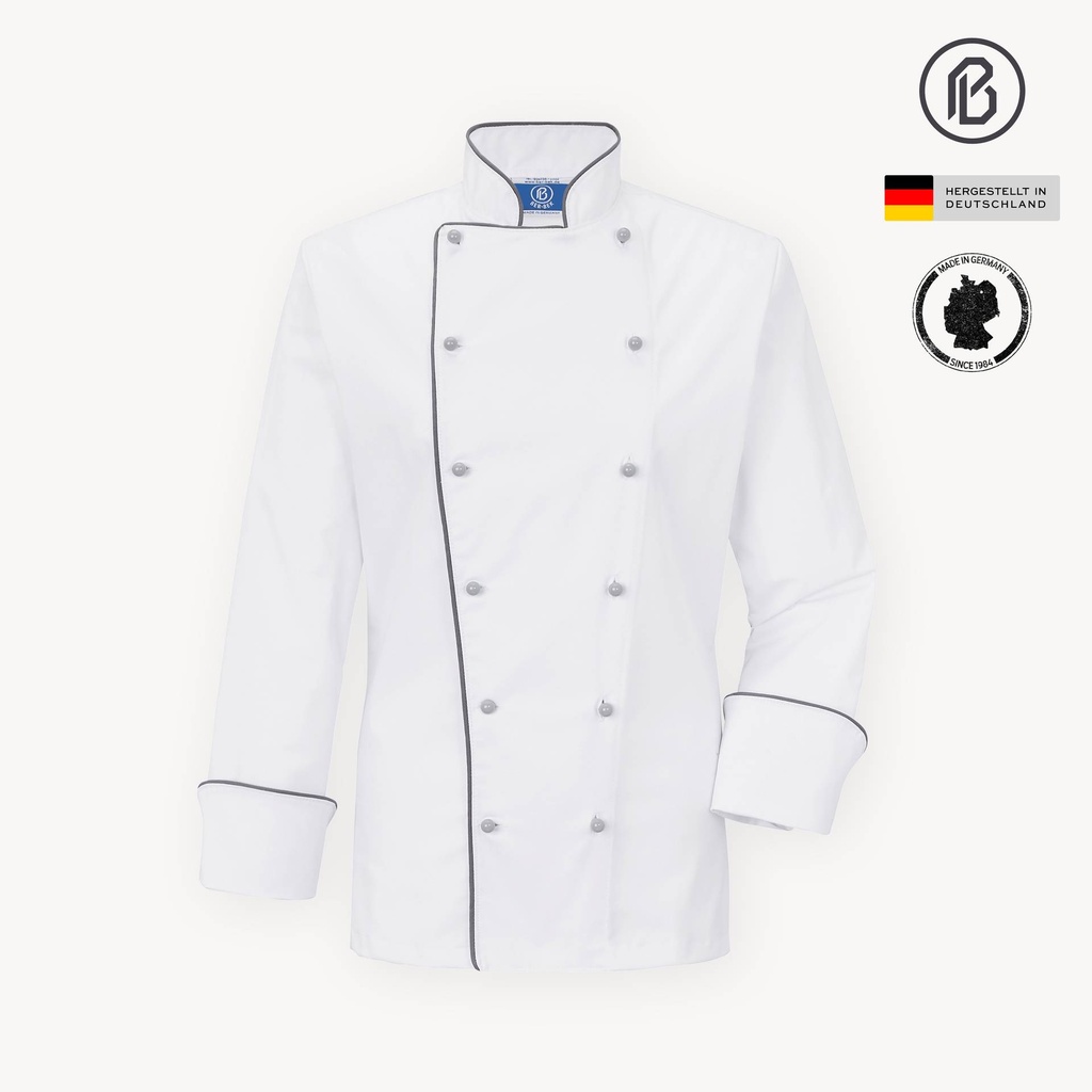 Felan-Spina, weiße Damen-Kochjacke