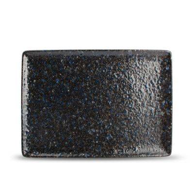 Teller Midnight Dusk aus Porzellan, 28 x 20 cm, schwarz