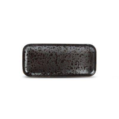 Servierplatte Oxido, 22 x 10 cm, schwarz