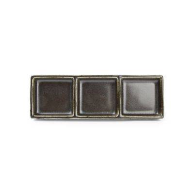 Servierplatte Ceres aus Porzellan, 24 x 8 cm, schwarz