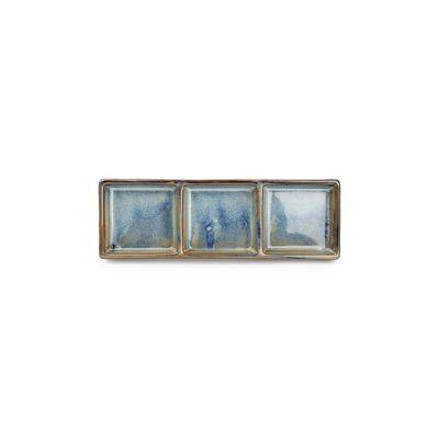 Servierplatte Nova aus Porzellan, 24 x 8 cm, blau