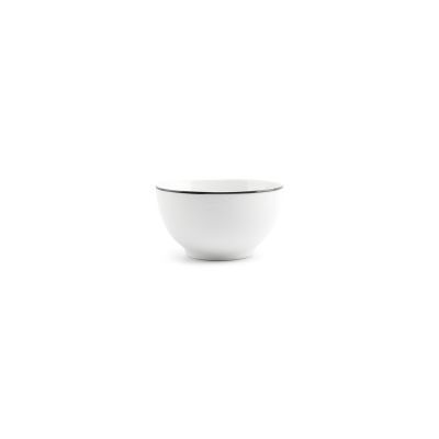 Schüssel schwarzer Rand Basic White aus Porzellan