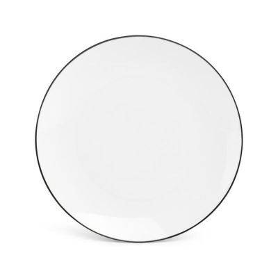 Teller Coupe schwarzer Rand Basic White, 27 cm