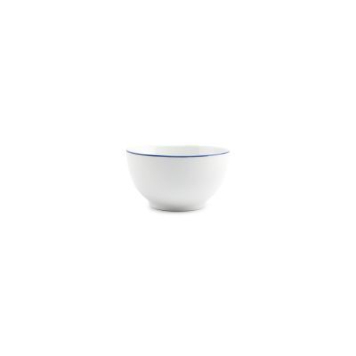 Schüssel blauer Rand Basic White aus Porzellan