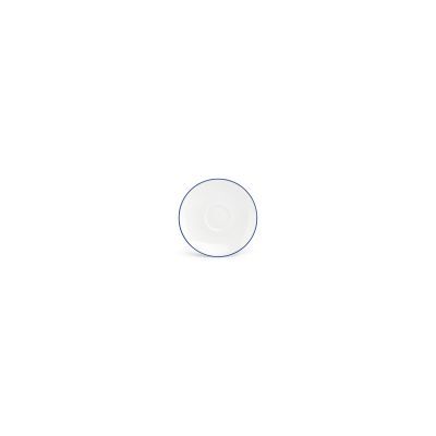 Mokka-Untertasse blauer Rand Basic White, 12,5 cm