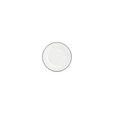 Teller schwarzer Rand Bistro aus Porzellan, 16,5 cm
