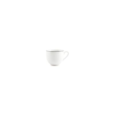 Mokkatasse mit grünem Rand Basic White aus Porzellan