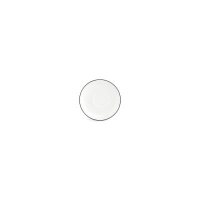 Mokkaschale mit grünem Rand Basic White aus Porzellan