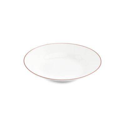 Tiefer Teller burgunderfarbener Rand Basic White