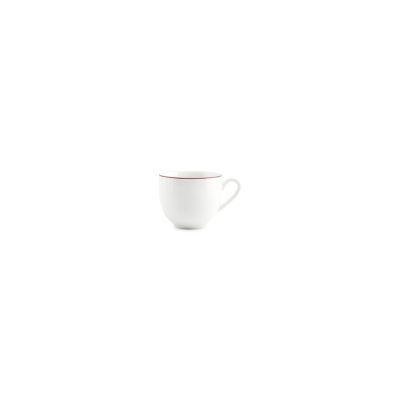 Mokkatasse burgunderfarbener Rand Basic White