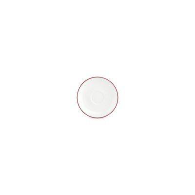 Mokkaschale burgunderfarbener Rand Basic White