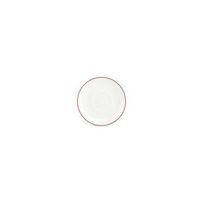 Untertasse burgunderfarbener Rand Basic White