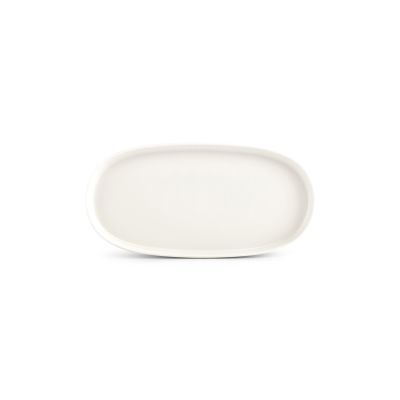 Platte Pila aus Porzellan, 30 × 15 × 2 cm, weiß