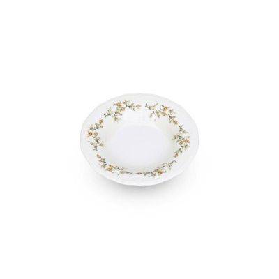 Tiefer Teller braunes Blumenmuster Retro aus Porzellan