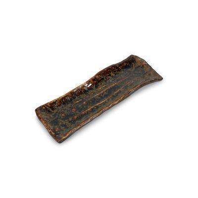 Servierplatte Herbst Umi, 32 x 10 cm, bernstein