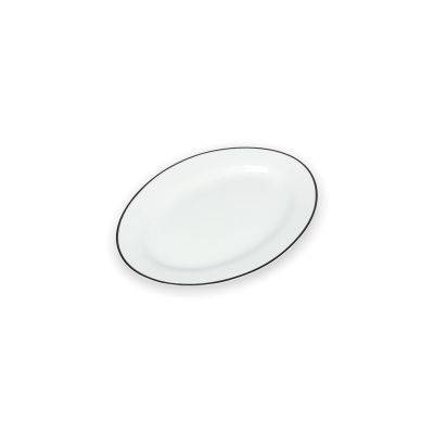 Servierplatte schwarzer Rand Bistro aus, 24,5 × 17,5 × 2 cm